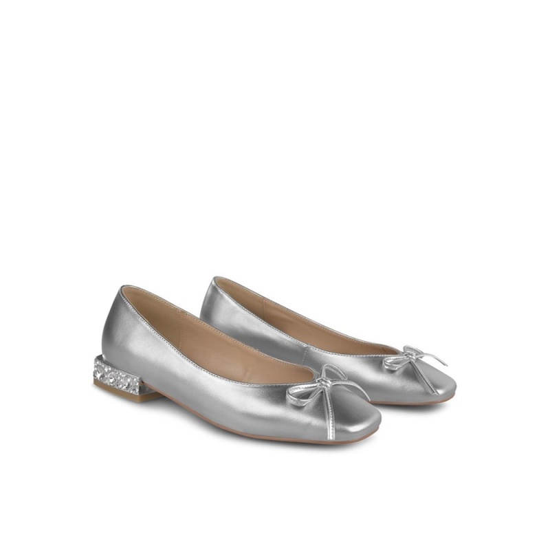 Ballerine Alma En Pena Cuir With Bow Bleu Marine Femme | TRL-63990073